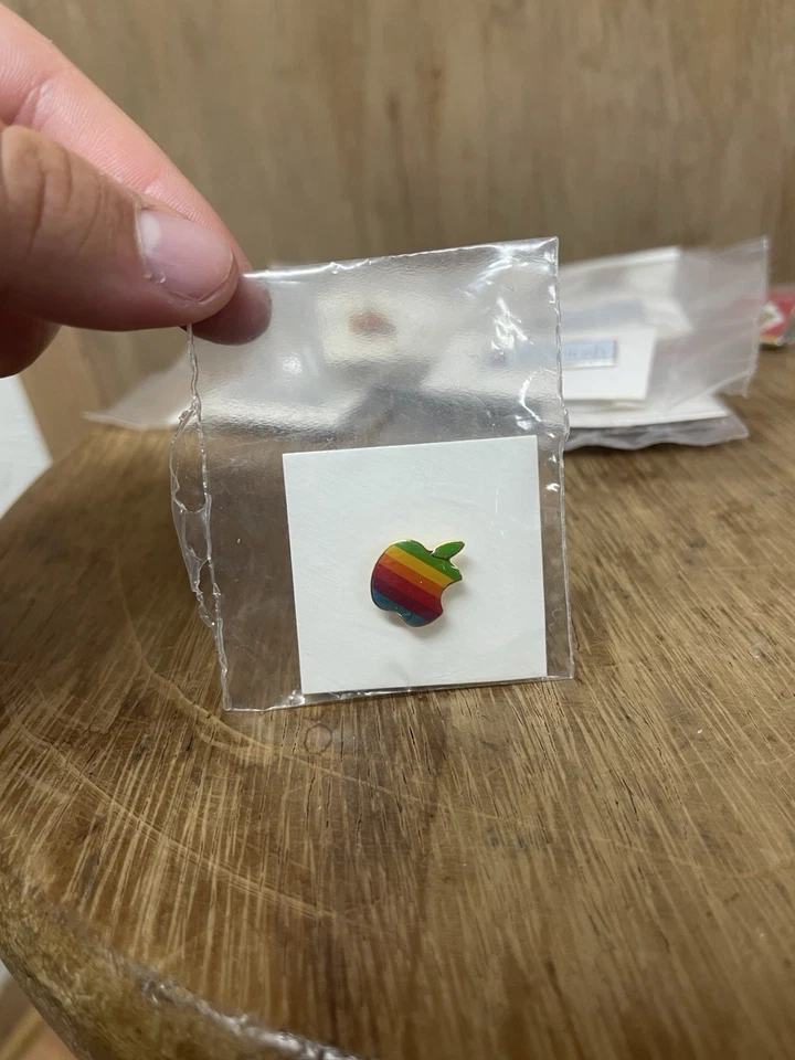 Vintage Apple Macintosh Computer Rainbow Logo Employees RARE Pins Lot Of 12 - Image 3 of 4