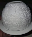 Vintage White bisque Bernardaud Limoges France Fairy Lamp Lithophane Of castles  — photo 7