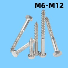 A4 Stainless Steel Coachs Screws Marine Grade 316 Hex Head Wood Bolts DIN 571 A4