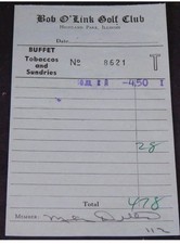 Mike Ditka Football HOF Signed Golf Check Out Receipt Chicago Bears Autograph