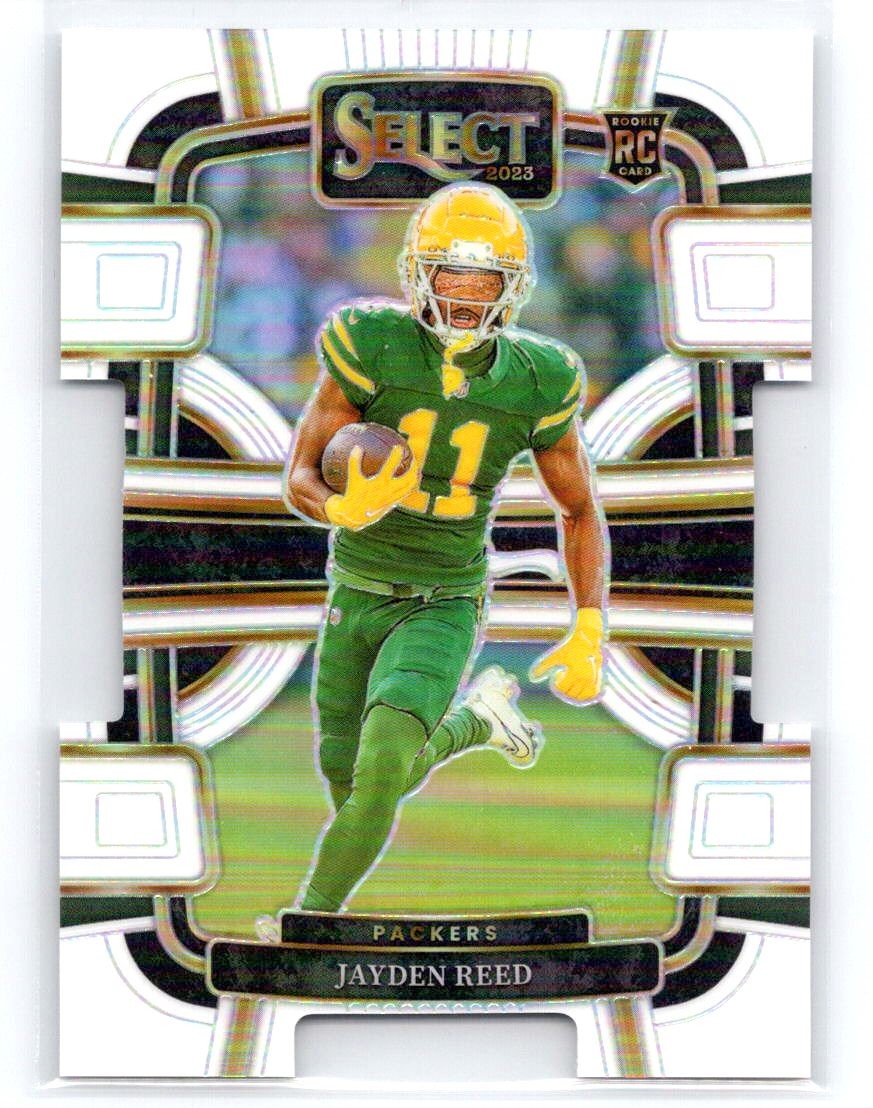 2023 Panini Select #38 Jayden Reed White Prizms Die Cuts #/199