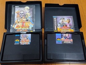 SNK Neo Geo AES Console with Fighting Stick NEO 2 Games Memory Card Japan Used