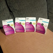 4 Legg's Pantyhose Silken Mist Control Top Ultra Sheer Leg BLACK MIST Size Q 