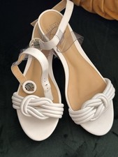 Alexandre Birman Vicky White Low 1  Block Heel Sandals Quiet Luxury Granola