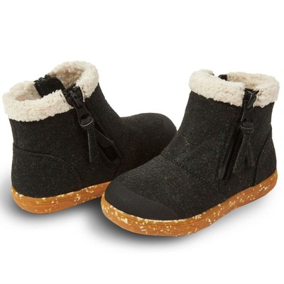 Girls Livie & Luca ROOK Fleece Waterproof Black Ankle Boots Size 1 NEW in Box