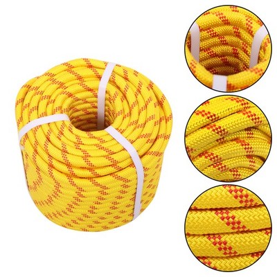 1/2''×150' 48 Strands Polyester Braided Arborist Rope For Tree Work Yellow & Red