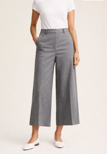 J.Crew Womens Size 12 Gray Sydney Pant High Rise Wide Leg Cropped Trousers