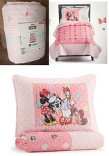 Disney Minnie Mouse Daisy Figaro Fifi Pink Quilt 2 Sham Set Bedspread Full Queen