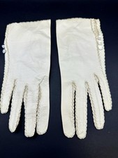Vintage Formal Leather Buttoned White Gloves S Made In France Wedding Tea