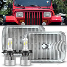 For 1984-2001 Jeep Wrangler Cherokee Xj 7x6 5x7 Led Headlights Hi-lo Beam Drl