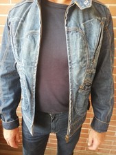 Giacca Jeans uomo David Mayer vintage color chiaro, tasche con zip