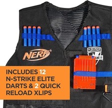 Official Nerf Tactical Vest N-Strike Elite Series 2 x 6-Dart Clip 12-Elite Darts