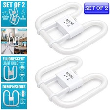 2PC FLUORESCENT LIGHT BULB 2 4 PIN ENERGY SAVING EFFICIENCY LAMP TUBE 2D 28W 38W