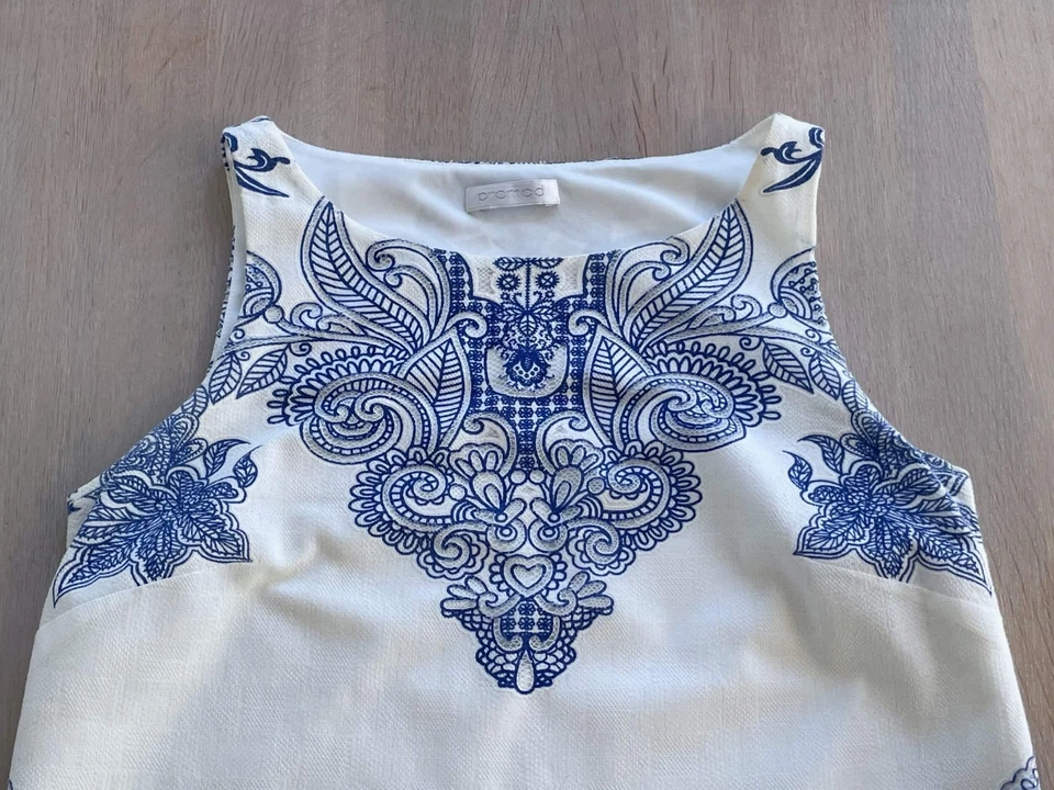 Paisley Etuikleid, Promod ärmelloses Sommerkleid, Boho Resort Wear, Größe M - Bild 4 von 4