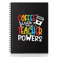 QYUVK Coffee Give Me Teacher Powers Hardcover 160 Pages 5.9x8 inch, black