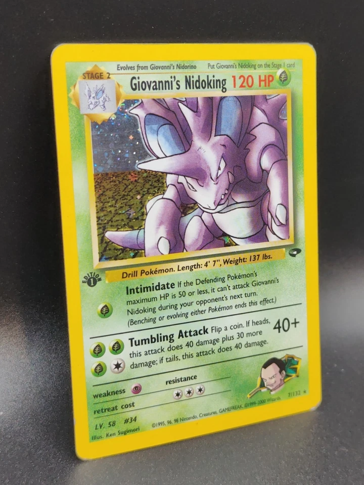 Giovanni's Nidoking 7/132 Gym Challenge Holo {MP} - Image 3 of 4
