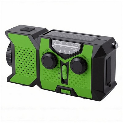 Solar Powered Multifunction Radio With LED Light For Emergency Use SQON
