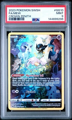 2023 Pokemon Sword & Shield SWSH Full Art Mew Crown Zenith #GG10 PSA 9 Mint