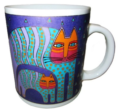 LAUREL BURCH MR JIO'S CAT, COFFEE CUP MUG, WINE THINGS 1991, UNUSED, CATS