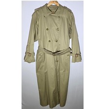 Burberrys Vintage Trench Coat Khaki Nova Check Liner Belted Womens 14 XX-Long