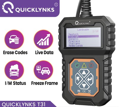QUICKLYNKS T31 KFZ Auslesegerät Mit Vollen OBD2-Funktionen OBD2 Diagnosegerät