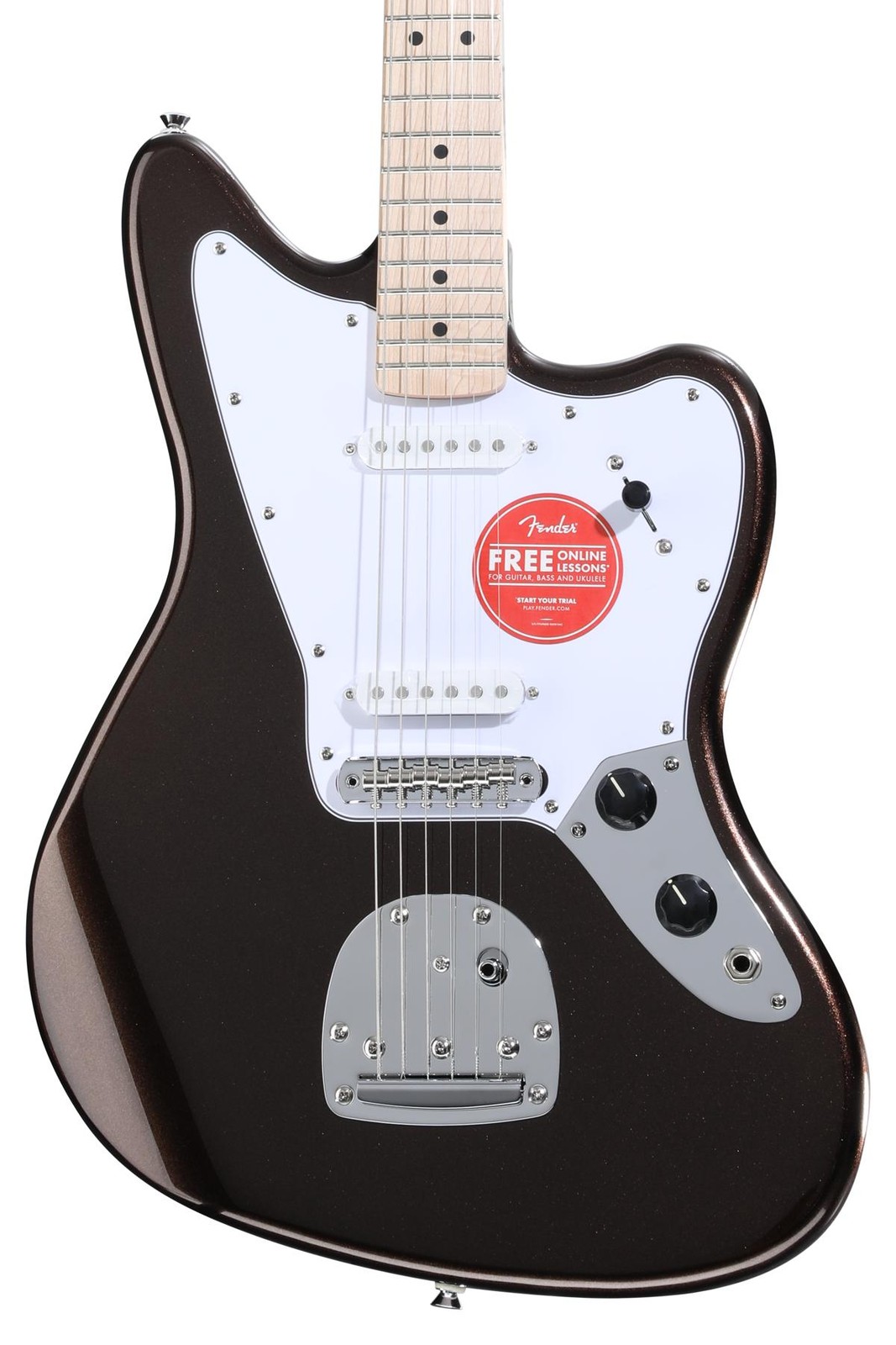 Электрогитара Jaguar серии Squier Affinity - Коричневый Мистический металлик
