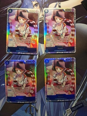 One Piece CCG  Nami SR OP11-54 - Fist Of Divine Speed English Playset 4 Cards