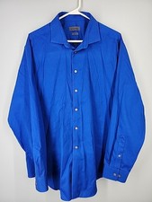 Calvin Klein Slim Fit Long Sleeve Shirt Mens 34-35 Twoply Non Iron Button Up