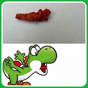 Cheetos Puffed Snack Chili Cheese Single Piece w/ Green Dinosaur Image