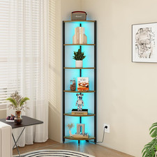 6-Tier Corner Shelf with LED Lights - 65