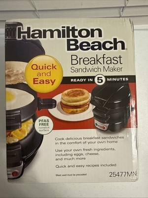Hamilton Beach Breakfast Sandwich Maker - Black - 25477MN Brand New In Box