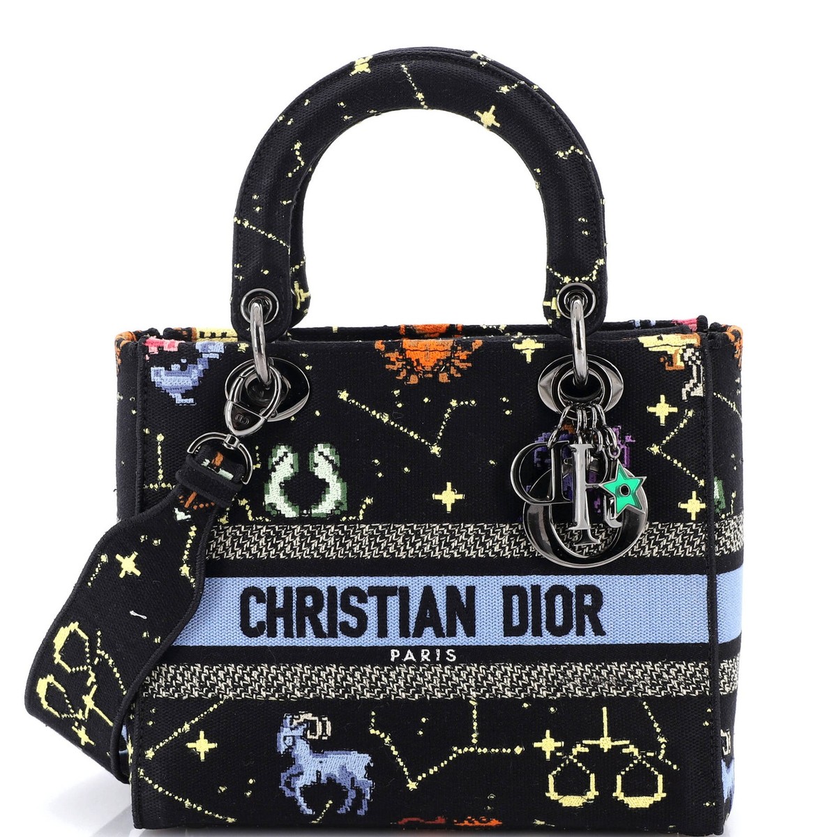 Christian Dior Lady D-Lite Bag Embroidered Canvas Medium | eBay