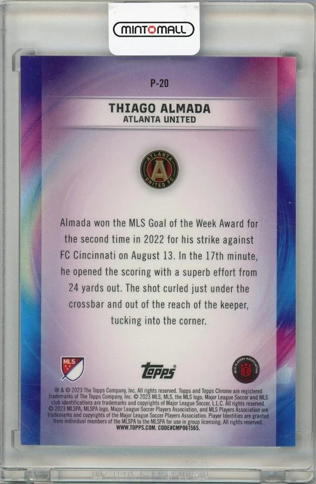 2023 Topps Chrome Thiago Almada Atlanta United - Image 2 of 2