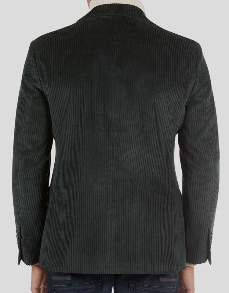 Chaqueta Blazer Tallia Hombres Delgada Pana Verde Oscuro 44 R NUEVA $295 VENZ1TSS0004 Foto 2 de 4