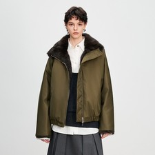 Winter Women's Fur Coat Double Sided Wear Rabbit Fur Inner Lining Parka Jackets