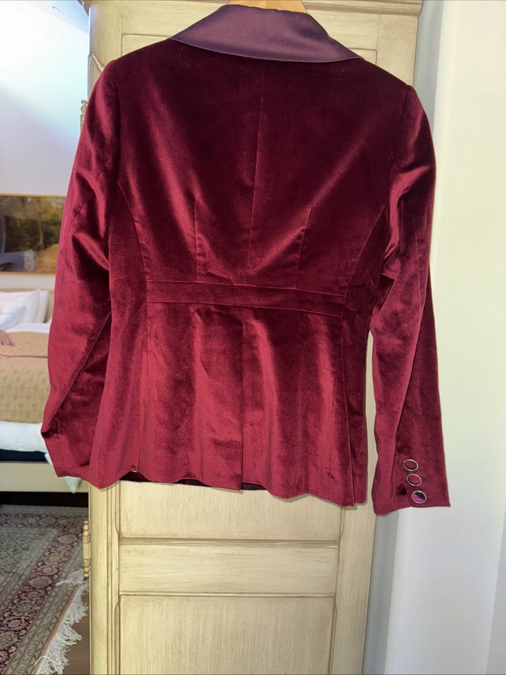 Chanel Pantalón Sarga Terciopelo Esmoquin Satén Solapa Cadena Botones Delanteros Talla F/42 Foto 2 de 4