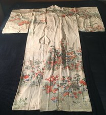 Vintage New Handmade Japanese Furisode Kimono Robe, the 1960s
