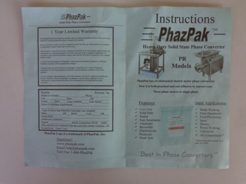 NOS PhazPak Converter Model PR-1 Heavy Duty Solid State Phase Converter - Picture 8 of 9