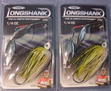 Lot of 2 "THE LONGSHANK" 1/4 oz Spinnerbait DWNN-GS Golden Shiner