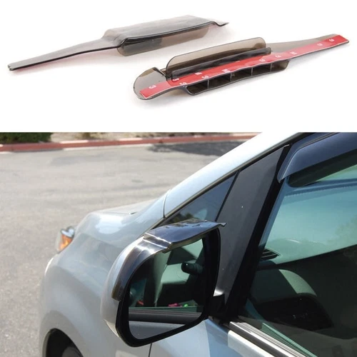1 Pair Slim Vortex Generator Side View Mirror Rain Sun Visor Smoke Transparent