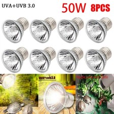 8PCS UVA UVB 50W Reptile Heat Basking Light Bulb Lamp for Tortoise Lizard Turtle