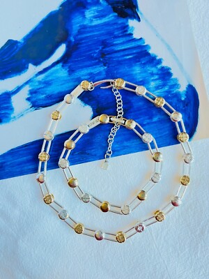 Givenchy Vintage Iconic 4G Logo Monogram Interlocked Linked 2 Set, Silver Gold