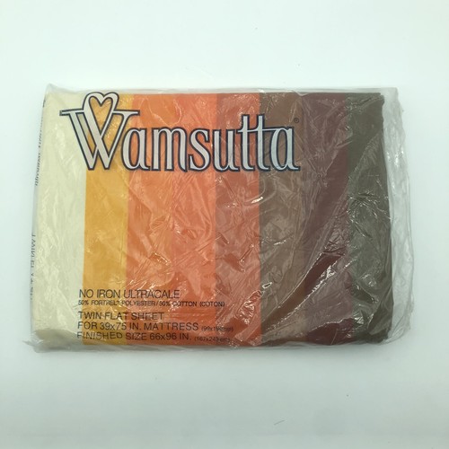 Vintage New Wamsutta Ultracale Tomorrow’s Rainbow Twin Flat Mattress Sheet NOS