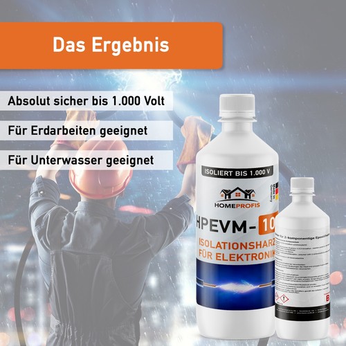 HPEVM-100 Elektro Vergussmasse (glasklar) - Gießharz für Kabel, LED & Elektronik - Bild 4 von 6