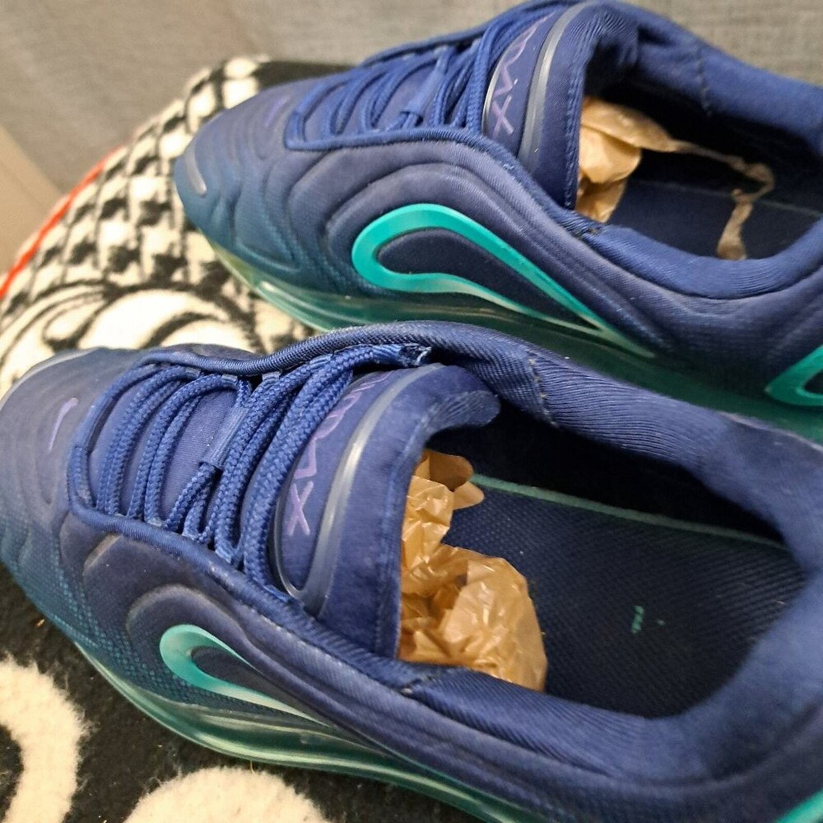 %Men Nike Air Max 720 Nightsade Sea Forest Blue Green Teal Size 9 / A 20 Nike Air Max 720 Sea Forest Deep Royal Blue Shoe Sneaker  main image 4