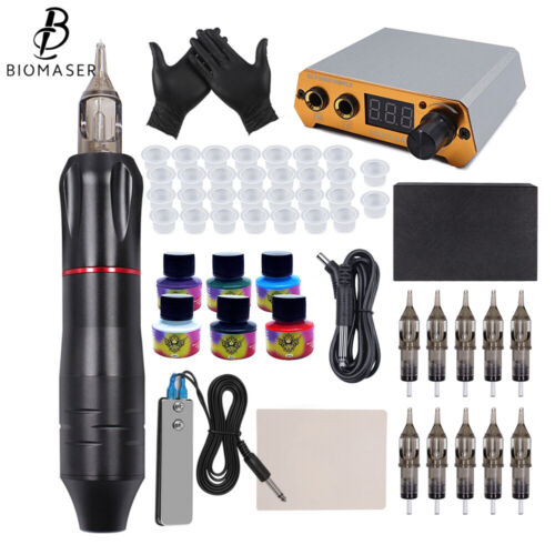Beginner Tattoo Machine Kit Portable Cordless Tattoo Machine Set Tattoo Gun 6Ink