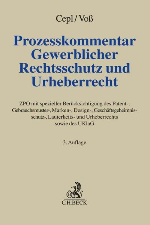 Thumbnail - Prozesskommentar Gewerblicher Rechtsschutz Und Urheberrecht Philipp