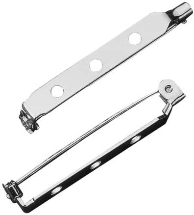 RAYHER - 6 PEZZI - BASI PER SPILLE A PONTICELLO 20MM - COLORE PLATINO