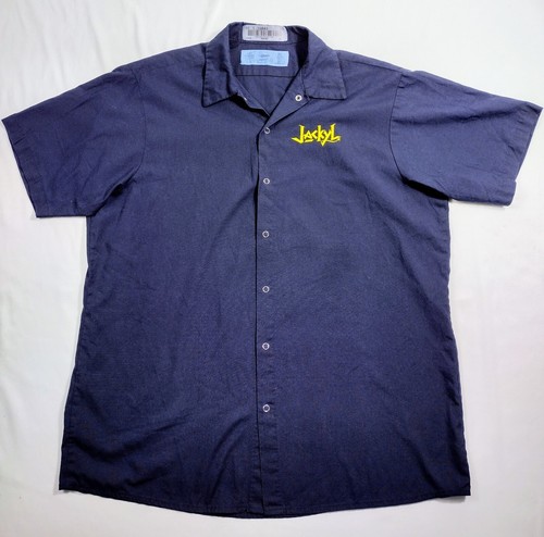 Rare JACKYL Roadie / Mechanics Style Snap Up Work Shirt Men's Size Large Blue - Picture 2 of 6