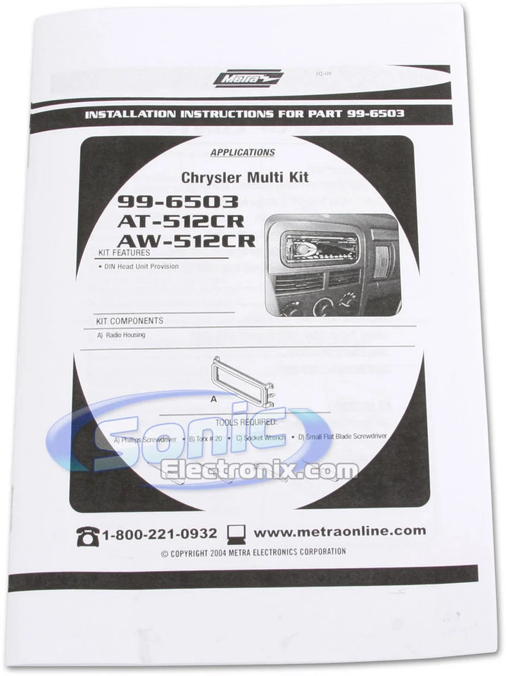 Metra 99-6503 单 DIN 安装仪表板套件适用于 Select 1998-Up 克莱斯勒/道奇/吉普 — 第 3/4 张图片